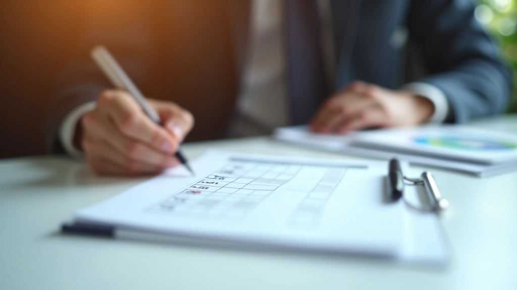 Checklist document with payroll software selection criteria marked and evaluated