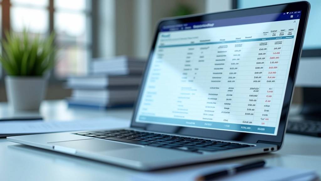 Detailed payroll spreadsheet with tax calculations and deduction records on computer screen